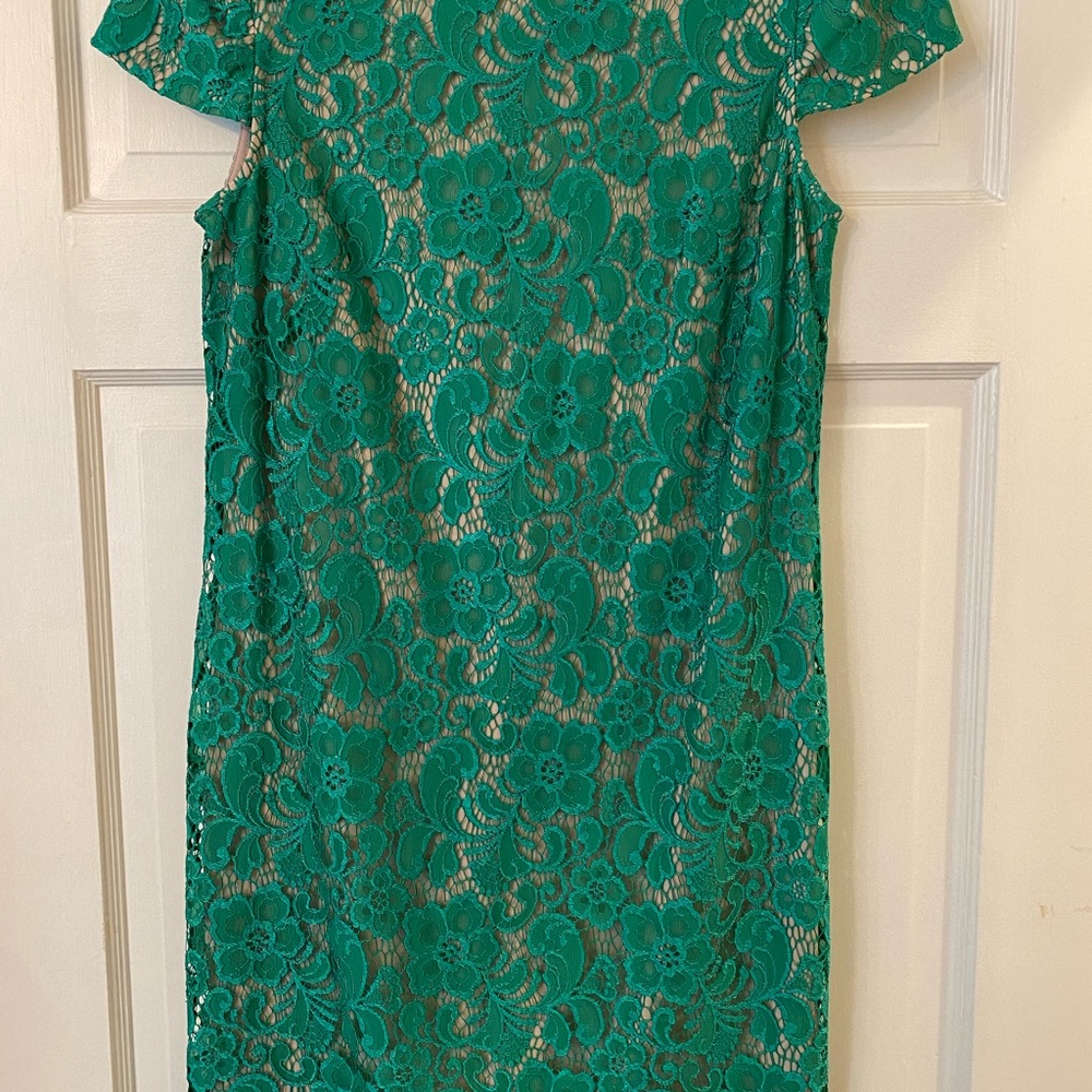 Ivy & Blue Green lace mini dress